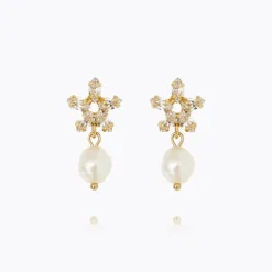 Emmy Earrings Gold Pearl/Crystal