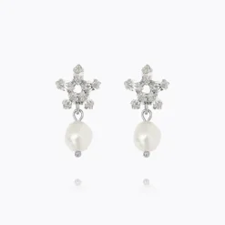 Emmy Earrings Rhodium Pearl/Crystal