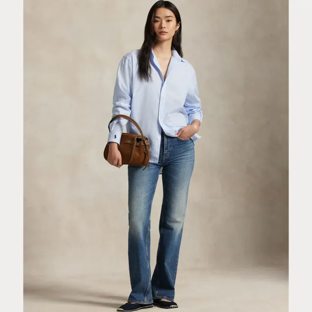 End On End Oversize Fit Cotton Shirt Light Blue