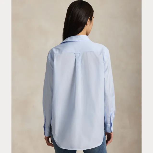 End On End Oversize Fit Cotton Shirt Light Blue