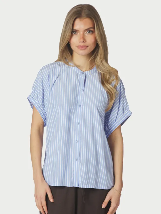 Englana Stripe Blouse Light Blue
