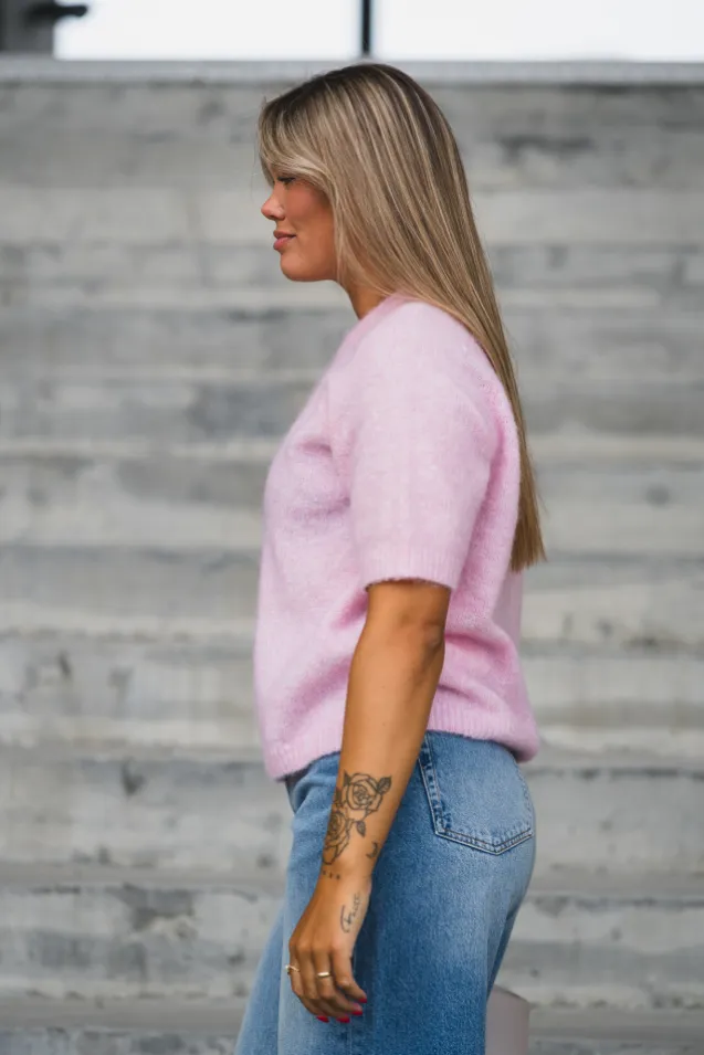 Enya SS Knit Pullover Pink Lady