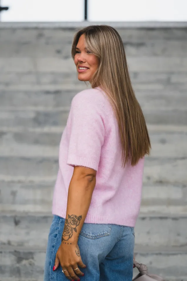 Enya SS Knit Pullover Pink Lady