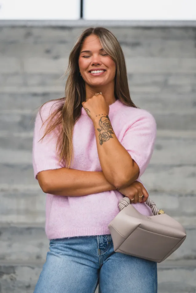 Enya SS Knit Pullover Pink Lady