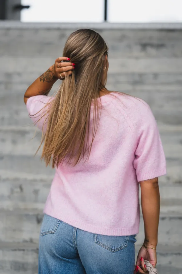 Enya SS Knit Pullover Pink Lady