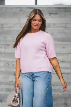 Enya SS Knit Pullover Pink Lady