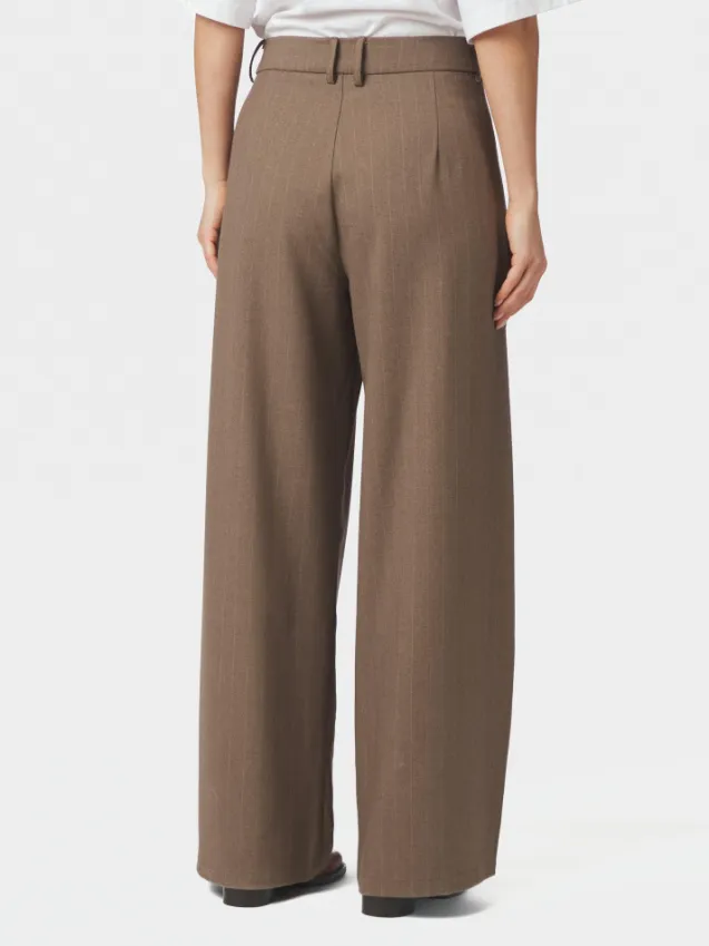 Essiall Pinstripe Pants Taupe