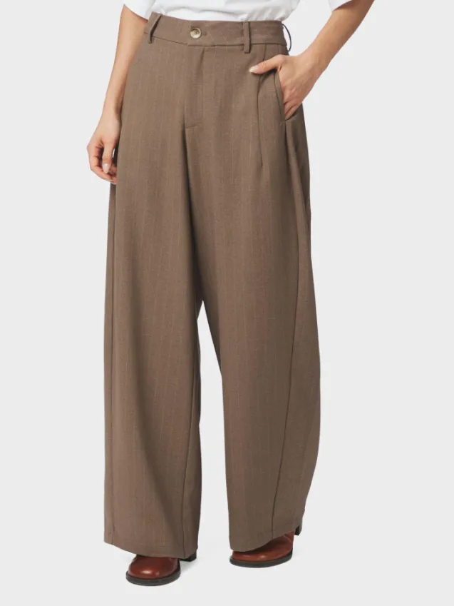 Essiall Pinstripe Pants Taupe
