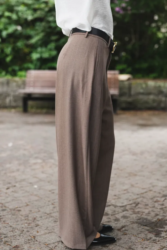 Essiall Pinstripe Pants Taupe