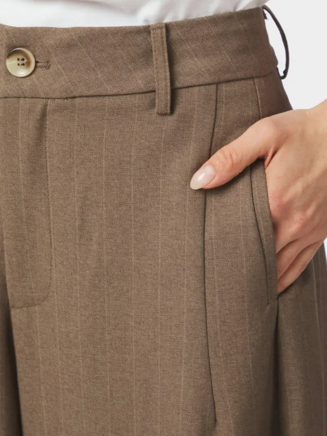 Essiall Pinstripe Pants Taupe