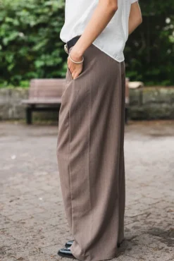Essiall Pinstripe Pants Taupe
