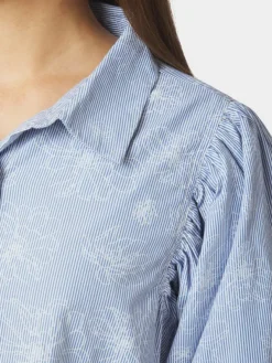 Etta Flower Stripe Shirt Light Blue
