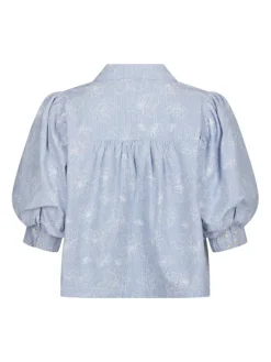 Etta Flower Stripe Shirt Light Blue