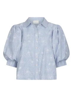 Etta Flower Stripe Shirt Light Blue