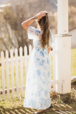 Evangelia 2/4 Dress M Blue Flower