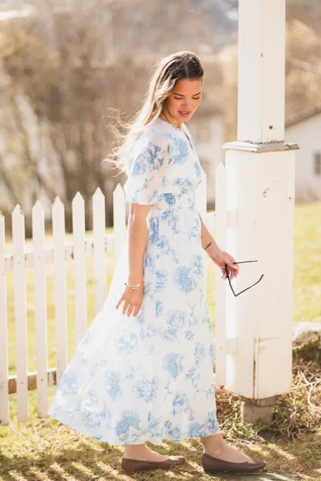 Evangelia 2/4 Dress M Blue Flower