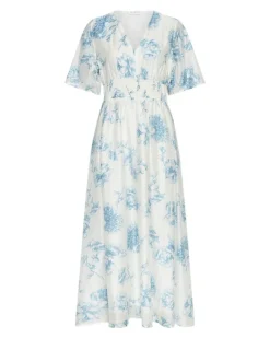 Evangelia 2/4 Dress M Blue Flower