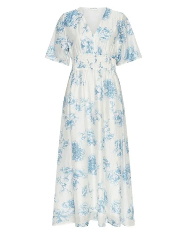 Evangelia 2/4 Dress M Blue Flower