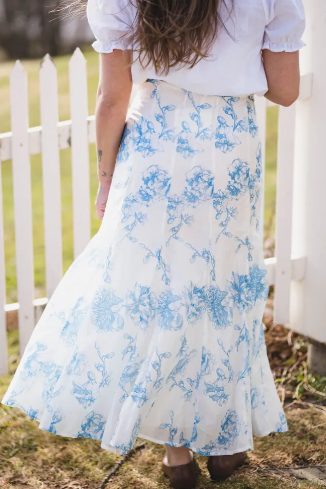 Evangelia HW Skirt M Blue Flower
