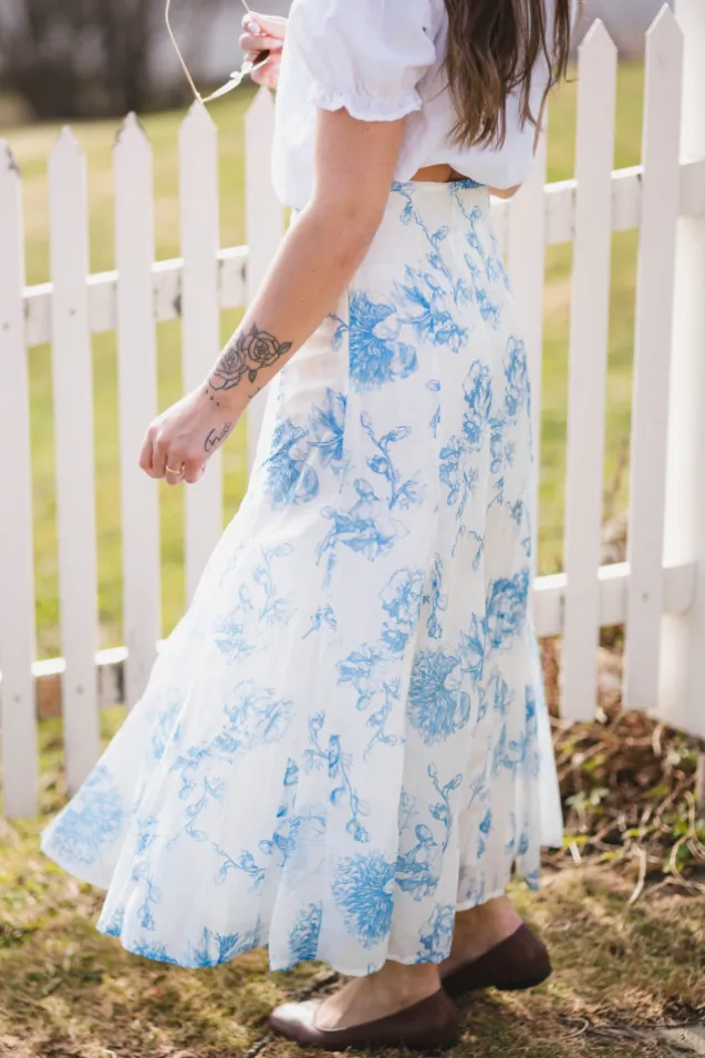 Evangelia HW Skirt M Blue Flower