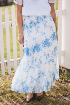 Evangelia HW Skirt M Blue Flower