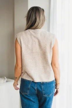 Everest Knit Vest Sand Melange
