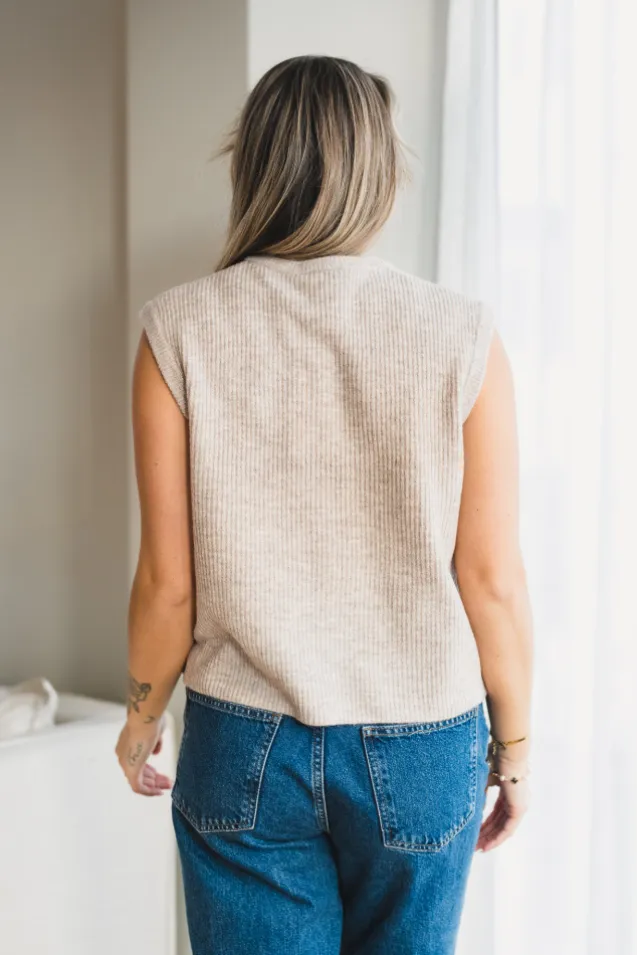 Everest Knit Vest Sand Melange