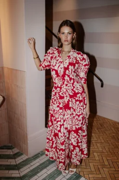 Fabienne Dress Rosso Fiore