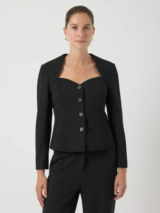 Favo LS Blazer Top Black
