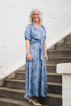 Faye Dress Gardenia Sky
