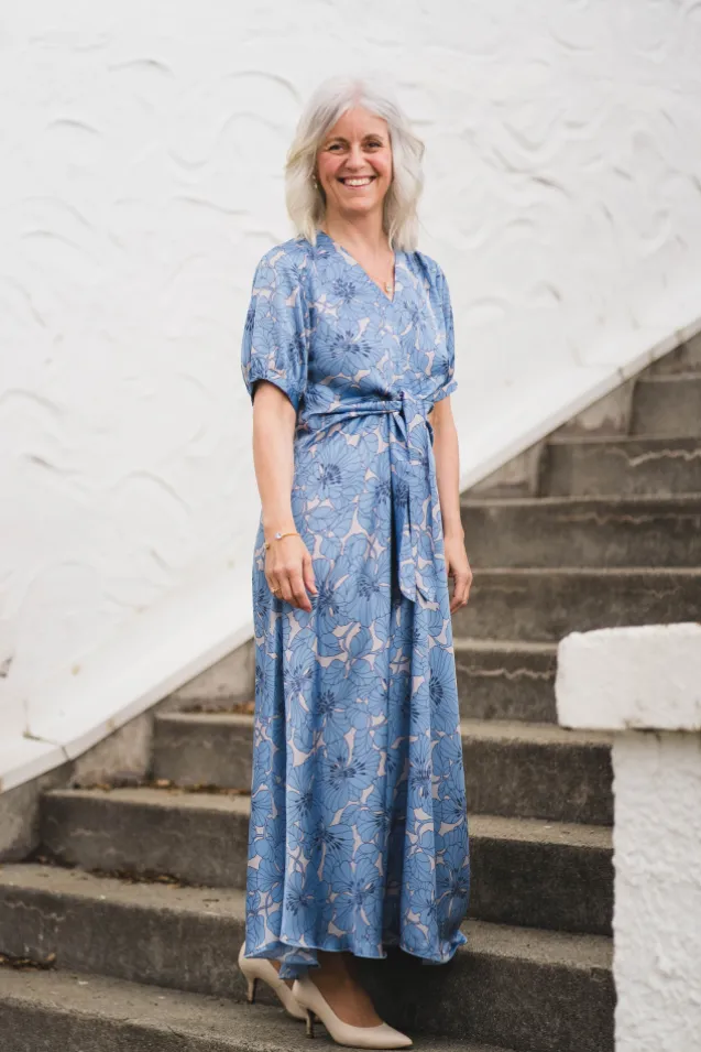 Faye Dress Gardenia Sky