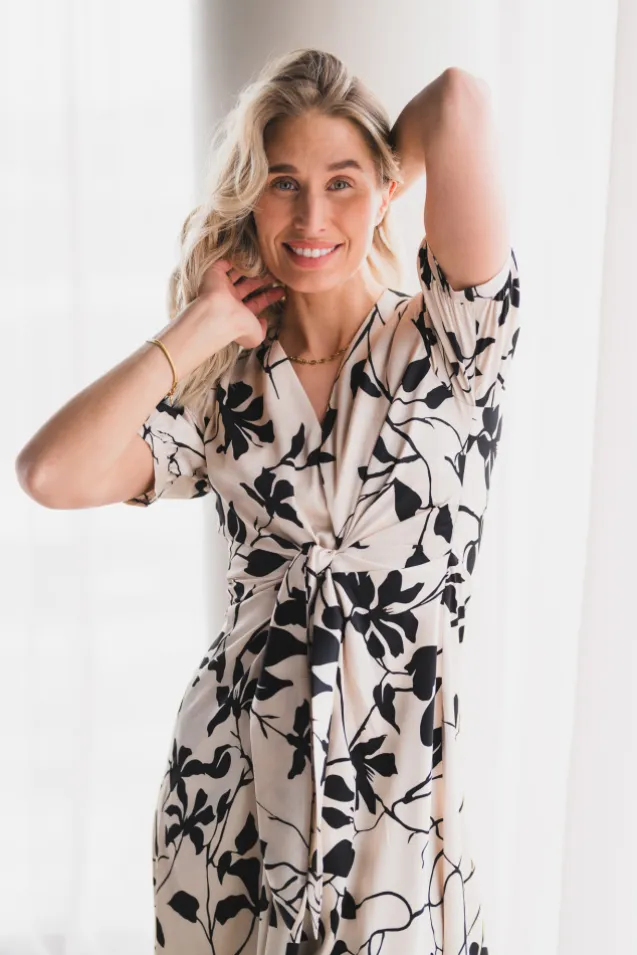 Faye Dress Mono Floral