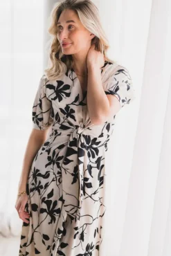 Faye Dress Mono Floral