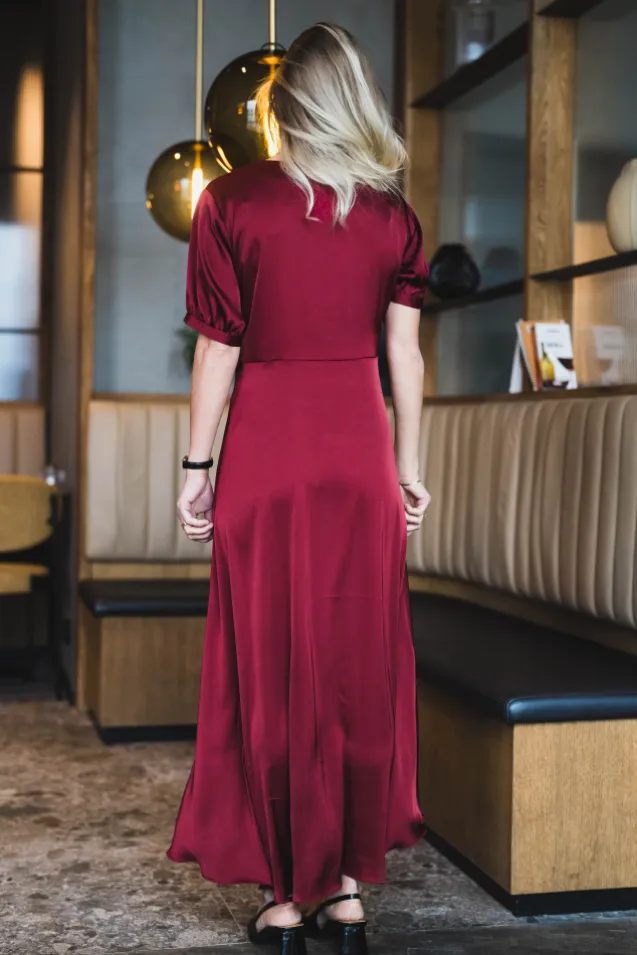 Faye Dress Semi Rich Merlot