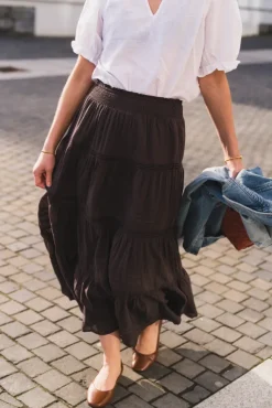 Felicia S Voile Skirt Dark Brown