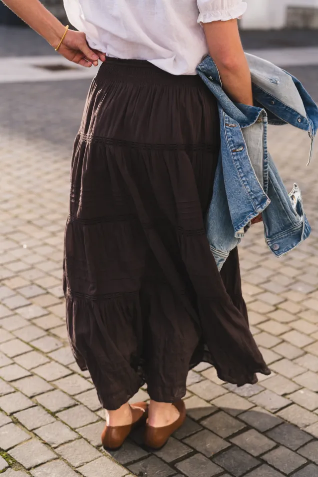Felicia S Voile Skirt Dark Brown
