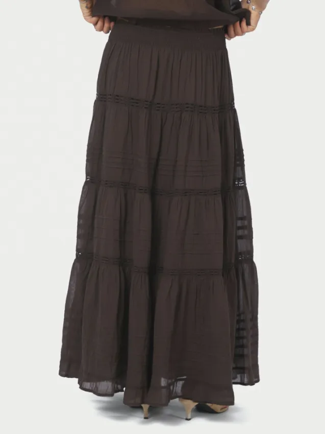 Felicia S Voile Skirt Dark Brown