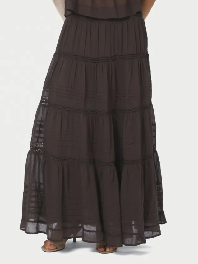 Felicia S Voile Skirt Dark Brown