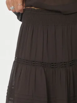 Felicia S Voile Skirt Dark Brown