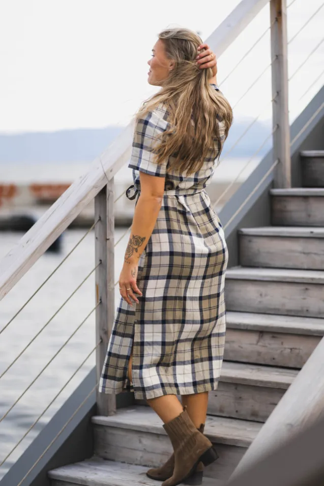 Fern Dress Navy Tartan
