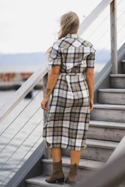 Fern Dress Navy Tartan