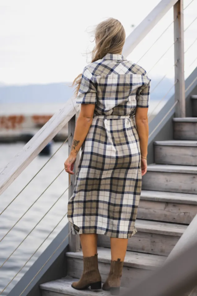 Fern Dress Navy Tartan