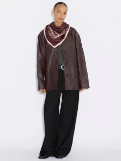 Fine Scarf Contrasting Burgundy