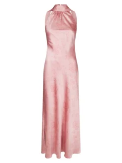 Fiona Pattern Satin Dress Light Pink