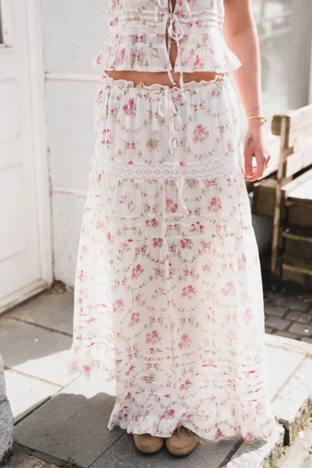 Fippo Spring Flower Skirt Offwhite