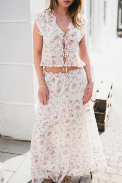 Fippo Spring Flower Skirt Offwhite