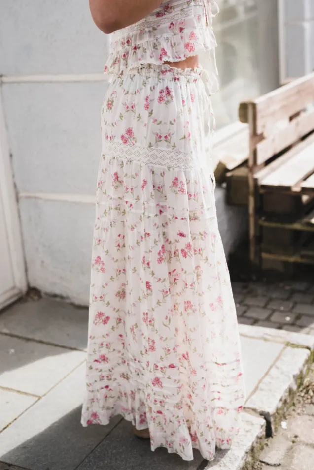 Fippo Spring Flower Skirt Offwhite