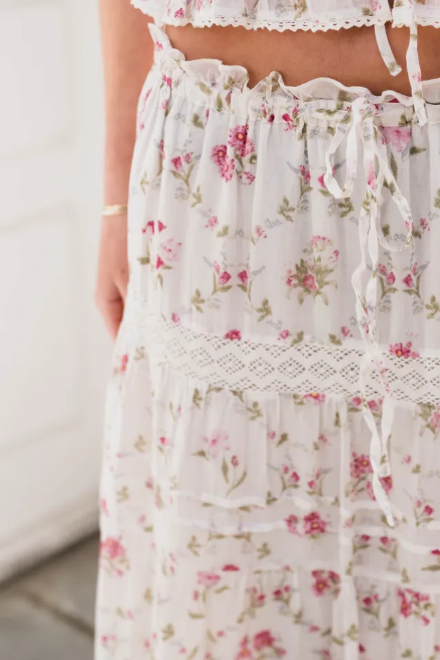Fippo Spring Flower Skirt Offwhite