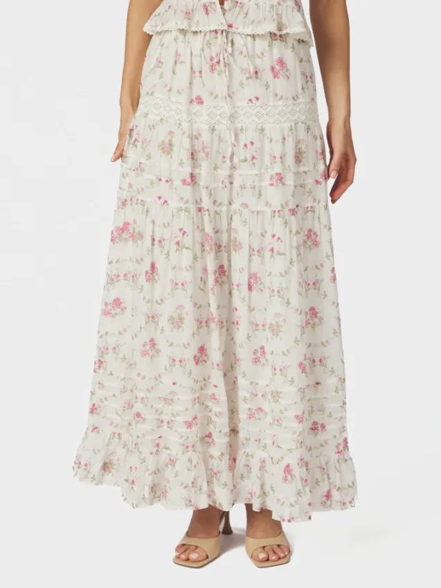Fippo Spring Flower Skirt Offwhite