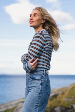 Florence Stripe Polo Blue Mix
